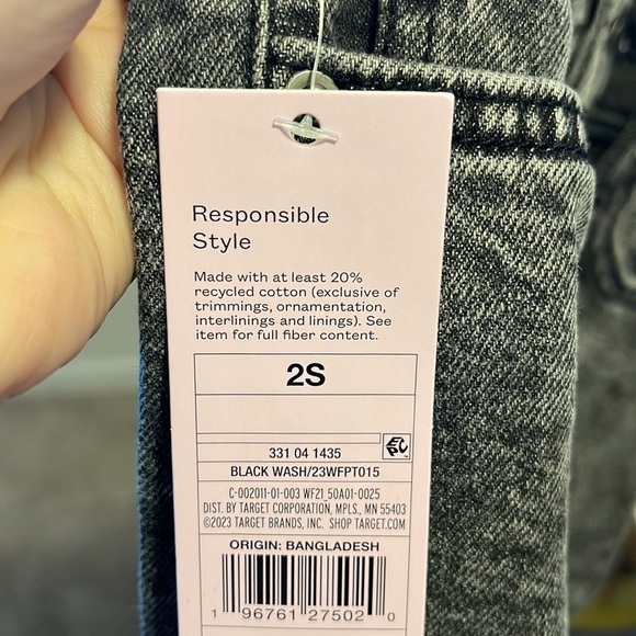 Wild Fable Super High Rise Straight Jean Sz 25 NWT - Picture 4 of 8